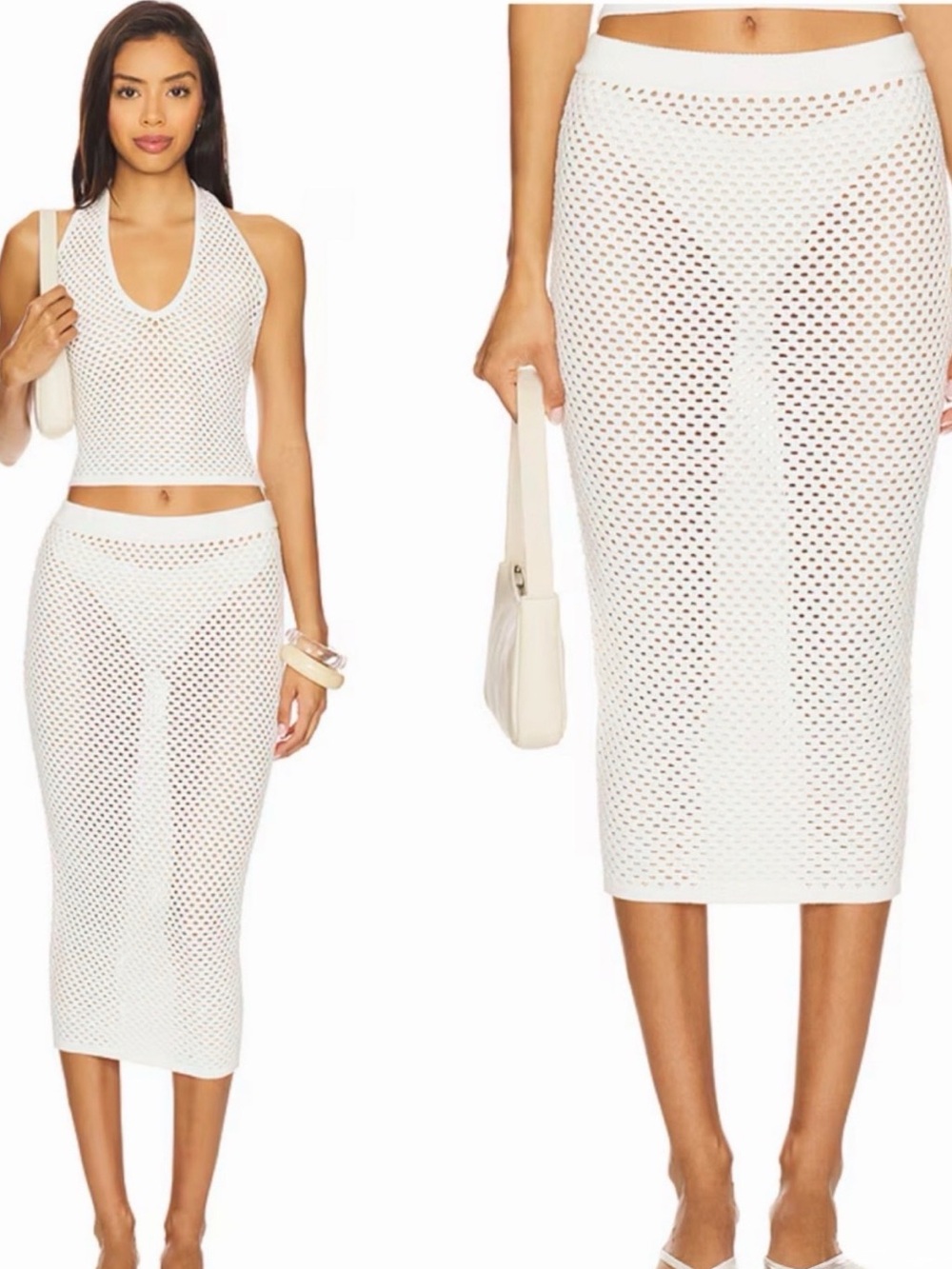NWT SER.O.YA (S) Soren Crochet Skirt Porcelain White